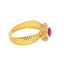22K Gold Ruby & CZ Filigree Ring size 7.5 (2.3 grams)