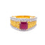 22K Gold Ruby & CZ Pavé Band Ring size 8 (2.9 grams)