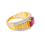 22K Gold Ruby & CZ Pavé Band Ring size 8 (2.9 grams)