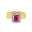 22K Gold Ruby & CZ Halo Ring size 8 (2.7 grams)