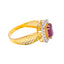 22K Gold Ruby & CZ Halo Ring size 8 (2.7 grams)