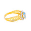 22K Yellow Gold Blue CZ Halo Ring with Filigree size 8 (2.5 grams)