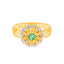 22K Yellow Gold CZ Cocktail Ring with Filigree size 8 (2.6 grams)