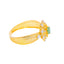 22K Yellow Gold Floral CZ and Emerald Ring size 8 (2.2 grams)