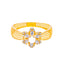 22K Yellow Gold Floral CZ Ring with Filigree size 8 (1.7 grams)