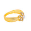 22K Yellow Gold Floral CZ Ring with Filigree size 8 (1.7 grams)