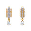 22K Gold Pearl & CZ Drop Dangle Earrings (4.9 grams)