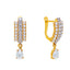 22K Gold Pearl & CZ Drop Dangle Earrings (4.9 grams)
