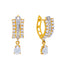22K Yellow Gold, Pearl & CZ Drop Earring (4.4 grams)
