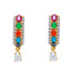 22K Gold Multi-Stone & Pearl Drop Earrings (6 grams)