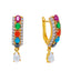 22K Gold Multi-Stone & Pearl Drop Earrings (6 grams)