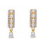 22K Yellow Gold Pearl & CZ Hoop Drop Dangle Earrings (6.2 grams)
