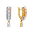 22K Yellow Gold Pearl & CZ Hoop Drop Dangle Earrings (6.2 grams)
