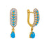 22K Gold Turquoise & CZ Dangle Earrings (4.4 grams)