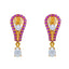 22K Gold Ruby Pearl Drop Dangle Earrings (4 grams)