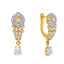 22K Gold Pearl & CZ Drop Dangle Earrings (5 grams)