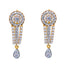 22K Yellow Gold Earrings with Pearl, CZ (6.4 grams)