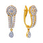22K Yellow Gold Earrings with Pearl, CZ (6.4 grams)