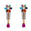 22K Yellow Gold Earrings with Gemstones, Pearls (5.8 grams)
