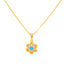 22K Yellow Gold Flower Pendant Set with CZ (5.2 grams)