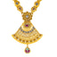 22K Yellow Gold Bridal Necklace Set w/ CZ, Emerald, Kundan & Ruby (62.5gm)