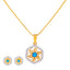 22K Yellow Gold Pendant Set with CZ (5.1 grams)