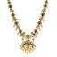 22K Antique Yellow Gold Necklace w/ CZ, Emerald, Pearls & Ruby (81.9gm)
