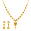 22K Yellow Gold Beaded Necklace & Jhumka Earring Set (18.9 grams)