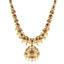 22K Antique Yellow Gold Temple Necklace w/ Kundan, Emerald, CZ, Sapphire & Ruby (84gm)