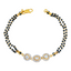 22K Gold, CZ & Black Bead Bracelet (5.9 grams)