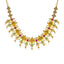 22K Antique Gold Temple Necklace w/ CZ, Emerald, Ruby & Pearl (41gm)