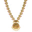 22K Antique Gold Temple Necklace w/ CZ, Emerald, Ruby & Pearl (88.8gm)