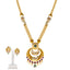 22K Yellow Gold Necklace Set w/ Kundan, Emerald, CZ, Pearls, and Ruby (85.2gm)