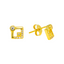 22K Yellow Gold & Cubic Zirconia Stud Earrings (2 grams)