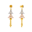 22K Multi-Tone Gold Jhumka Earrings (10.9gm)