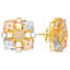 22K Multi-Tone Gold Turkish Stud Earrings (7.3 grams)