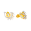 22K Yellow Gold & CZ Stud Earrings (3.4 grams)