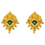 22K Yellow Gold, Emerald, & Ruby Stud Earrings (4.7 grams)