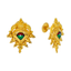 22K Yellow Gold, Emerald, & Ruby Stud Earrings (4.7 grams)