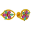 22K Yellow Gold, Emerald & Ruby Stud Earrings (3.5 grams)