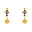 22K Yellow Gold, Emerald & Ruby Earrings (4 grams)