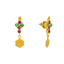 22K Yellow Gold, Emerald & Ruby Earrings (4 grams)