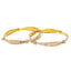 22K Two-Tone Gold Bangle Pair, Size 2.4 (31.3 g)