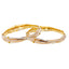 22K Tri-Tone Gold Bangle Pair, Size 2.6 (45.2 g)