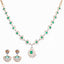 18K Rose Gold, Emerald & 1.18 CT Diamond Necklace Set (16.38 grams)