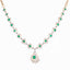 18K Rose Gold, Emerald & 1.18 CT Diamond Necklace Set (16.38 grams)