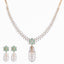 18K Rose Gold, Emerald & 2.07 CT Diamond Necklace Set (29.89 grams)