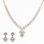 18K Rose Gold, Emerald & 1.75 CT Diamond Necklace Set (20.48 grams)