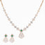 18K Rose Gold, Emerald & 1.47 CT Diamond Necklace Set (15 grams)