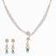 18K Rose Gold, Emerald & 1.3 CT Diamond Necklace Set (21.7 grams)